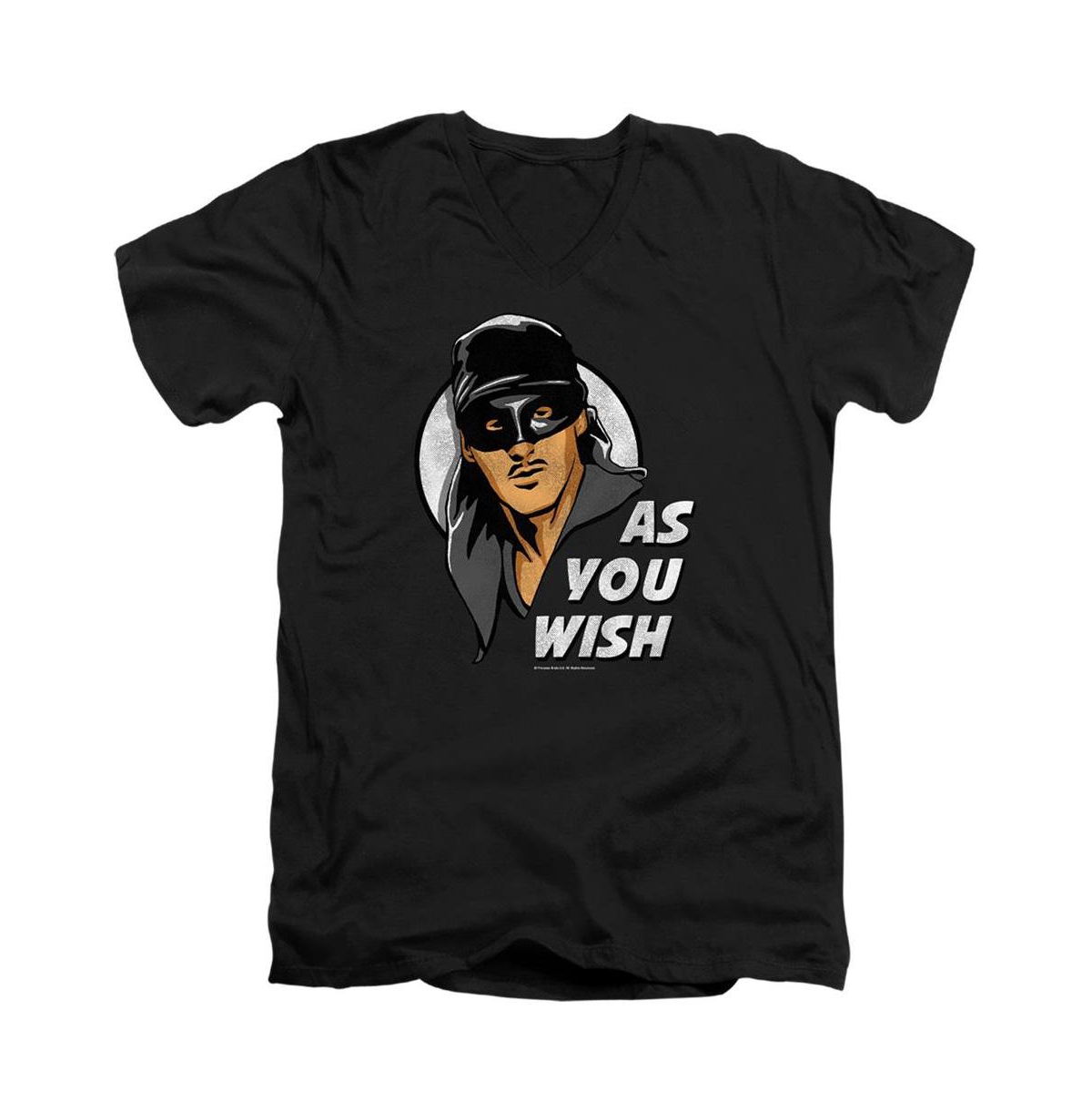 Men's As You Wish Short Sleeve Adult V Neck Premium Cotton Tee / T-Shirt - Black