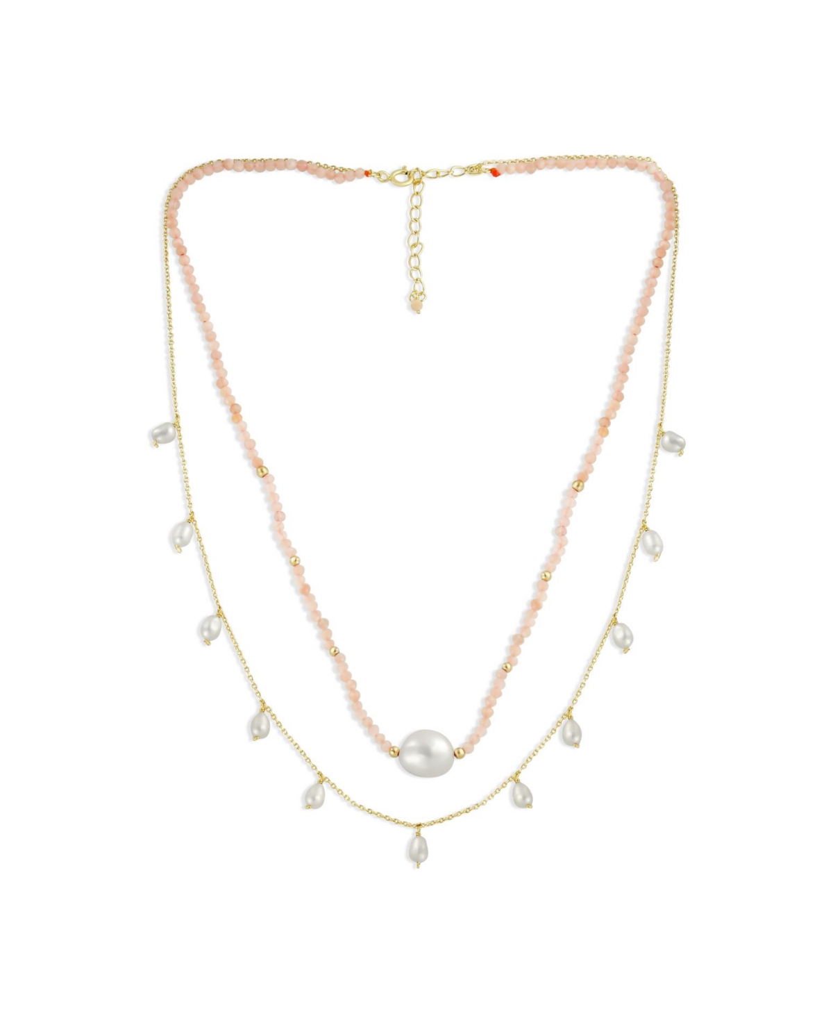 Boho Dainty Minimalist Simple Delicate Layered Multi Strand Nature Pink Thin Cultured White Baroque Pearl Strands Necklace Choker Yellow