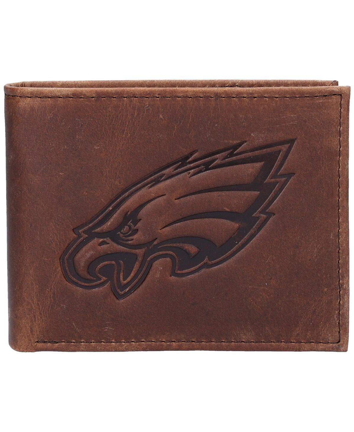 Men's Brown Philadelphia Eagles Bifold Leather Wallet - Brown