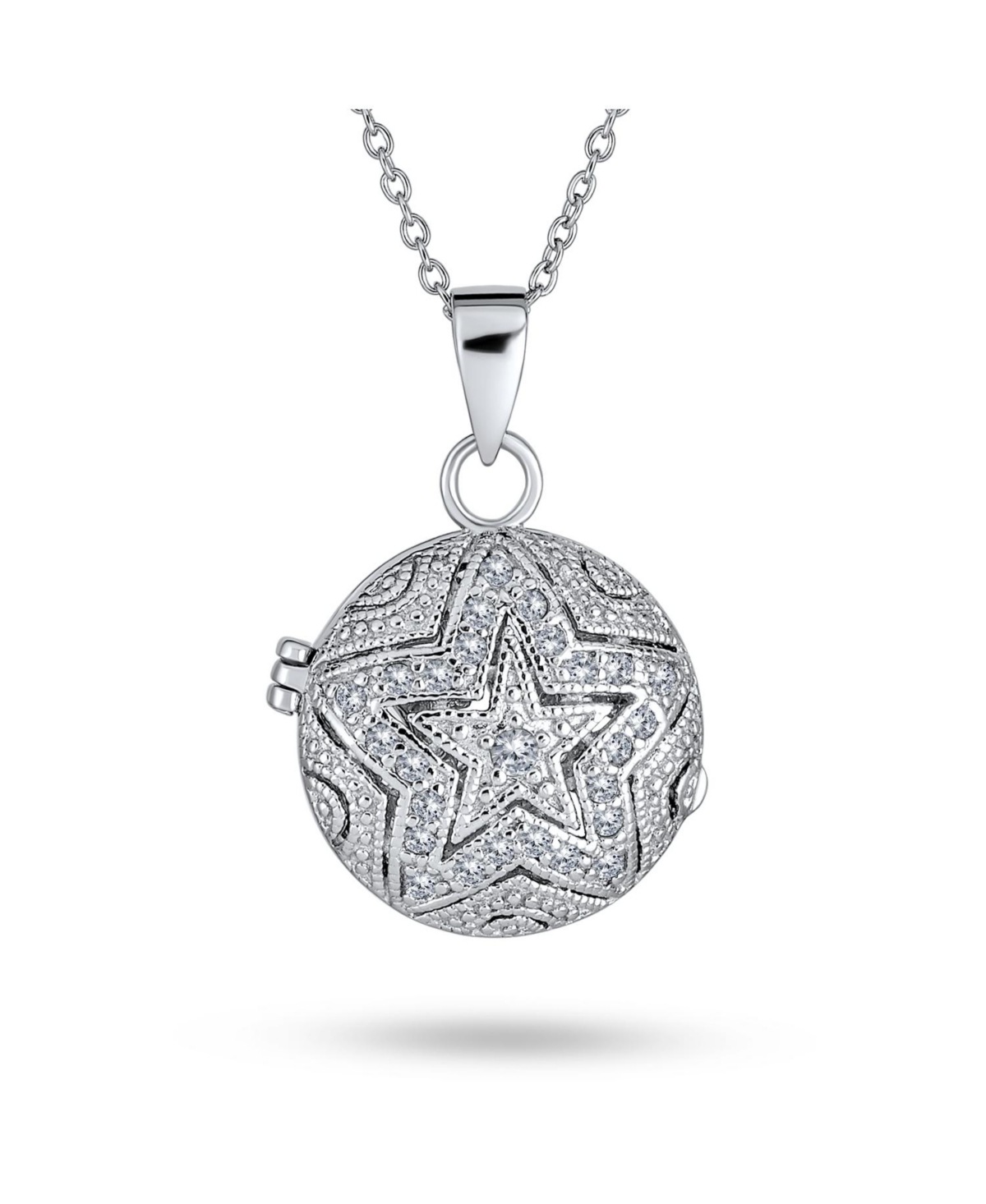 Filigree Star Round Circle Aromatherapy Essential Oil Perfume Diffuser Keepsake Photo Heart Shape Locket Pendant Necklace Sterling Silve