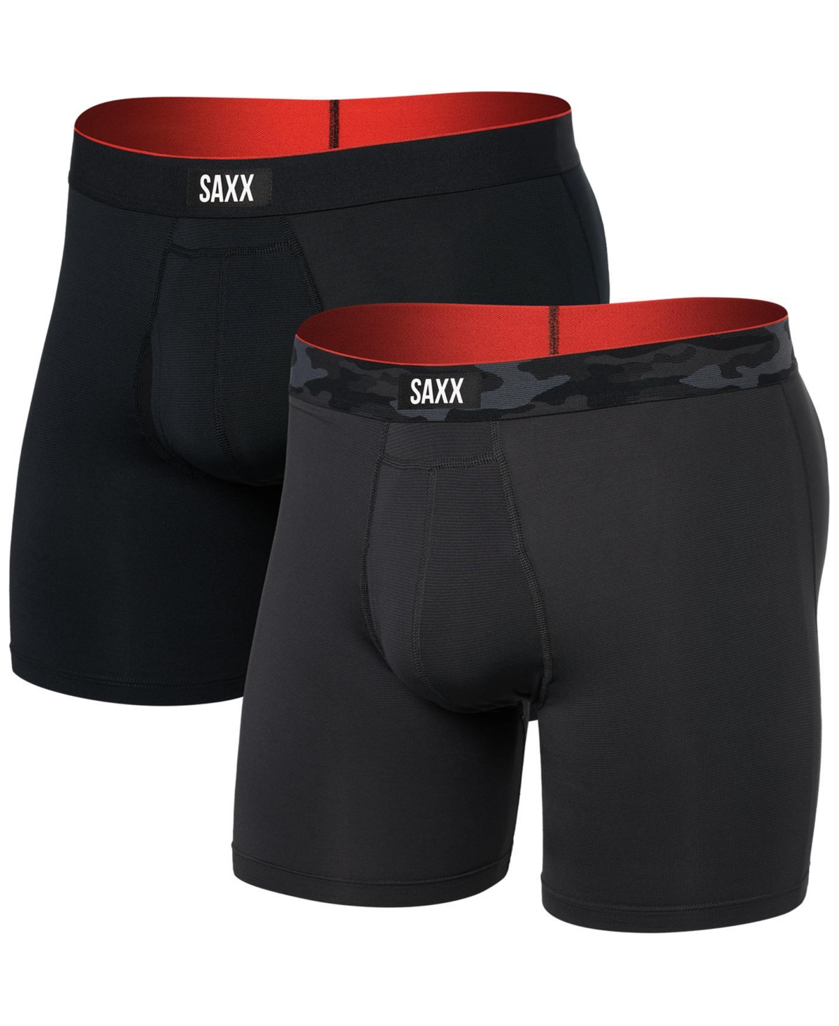 SAXX MEN'S MULTI-SPORT 2-PK. SOLID MESH BOXER BRIEFS 