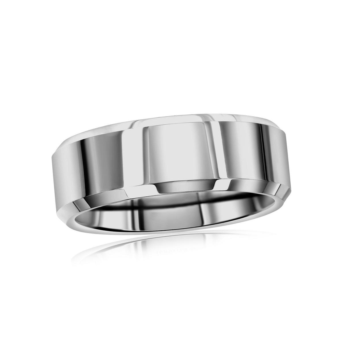 Polished Silver Tungsten Ring - Silver