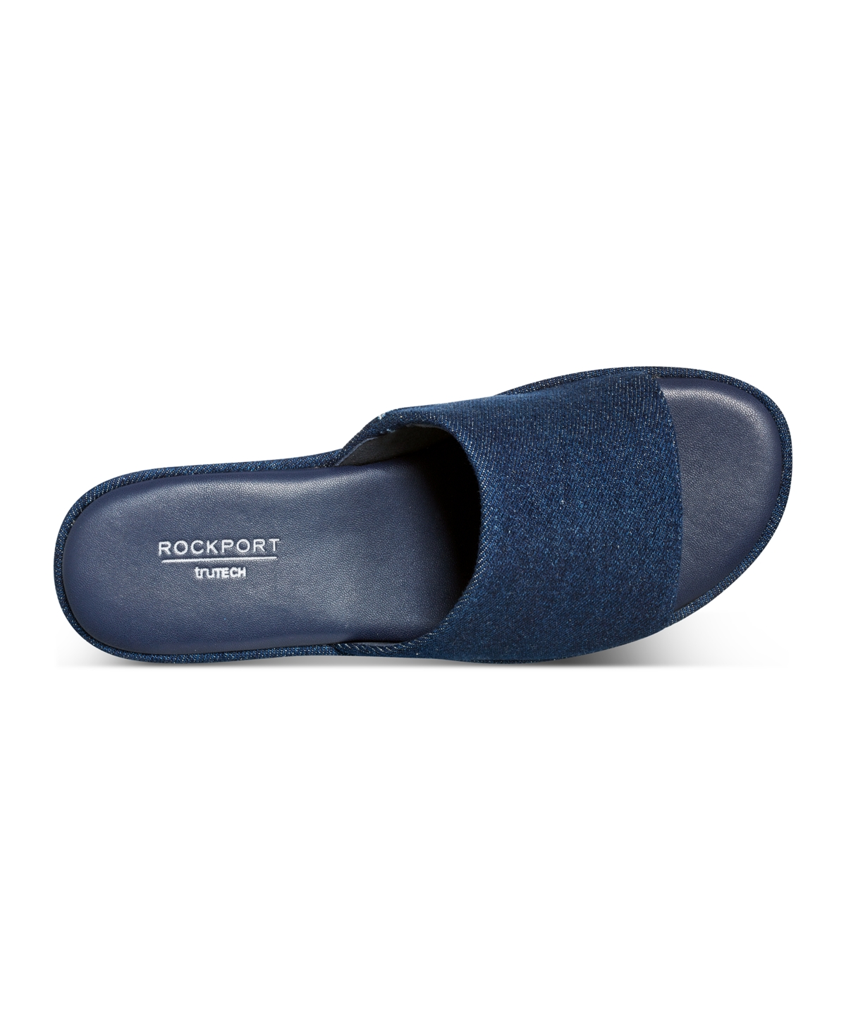 Rockport Aubriella Platform Slide Sandal In Dark Blue Denim