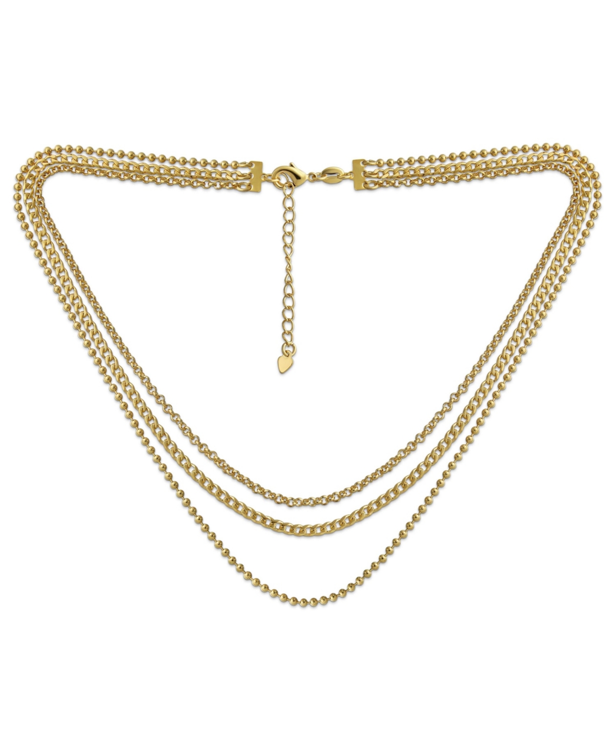 Statement Sparkling Bead Collar Necklace Multi-Strand Gold-Plated Choker 15-30 Inch - Gold tone