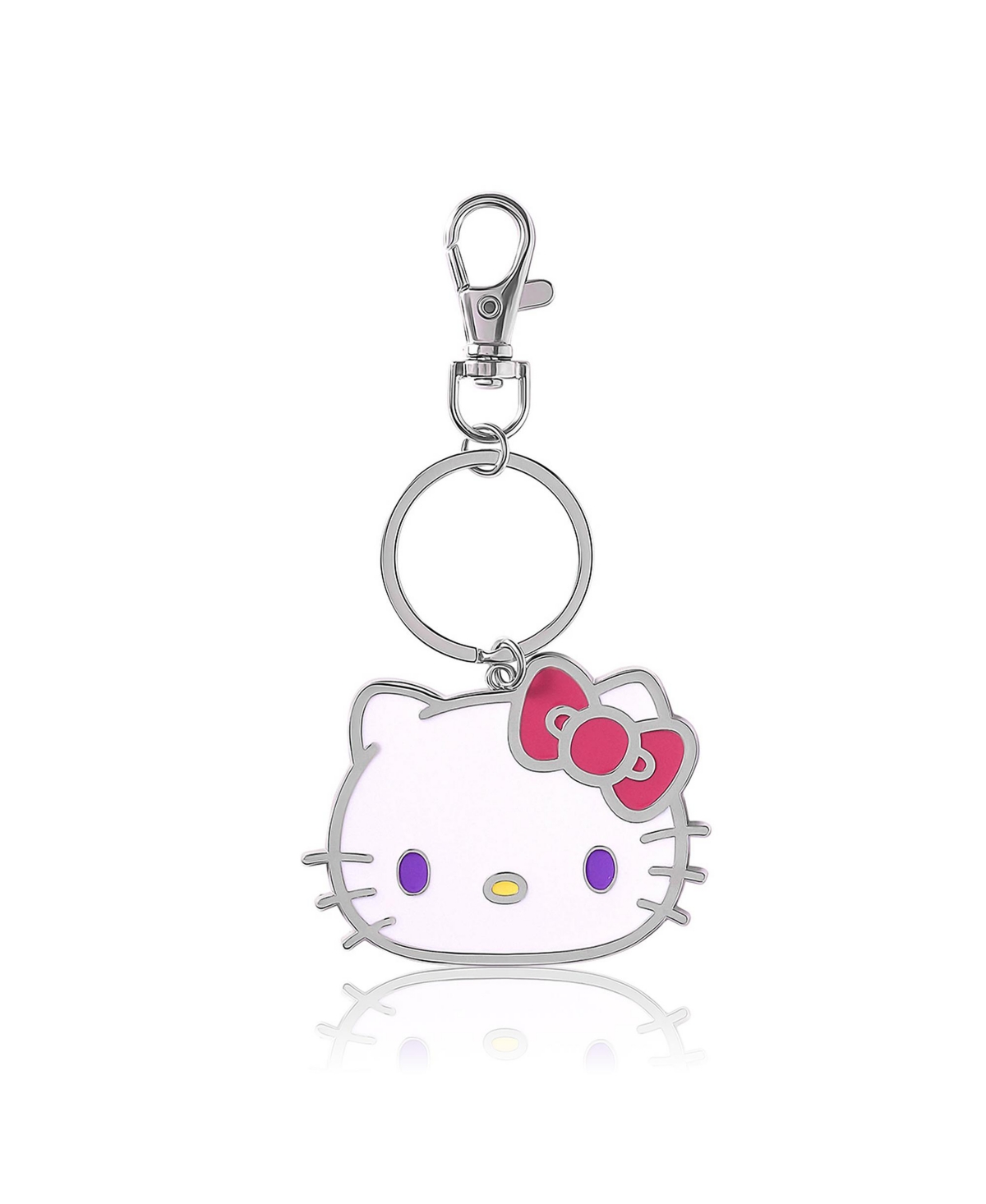 Face Metal Keychain with Classic Bow